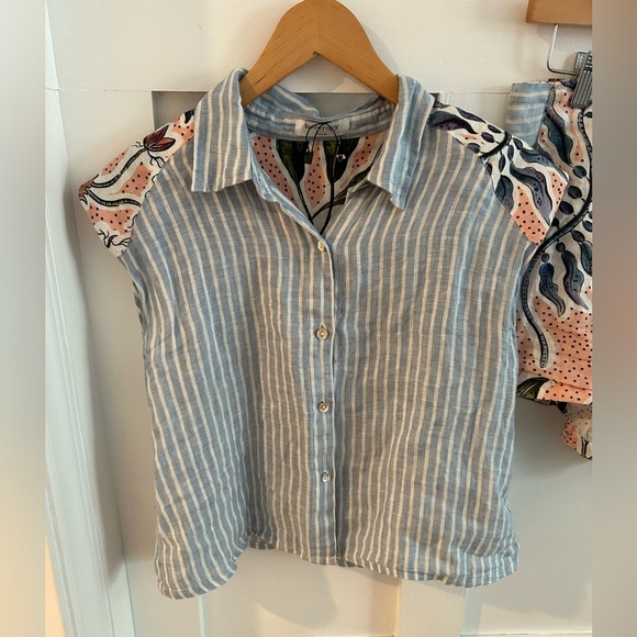 New Lanthropy Menara linen button down shirt and Moon Linen Shorts set - Picture 5 of 8